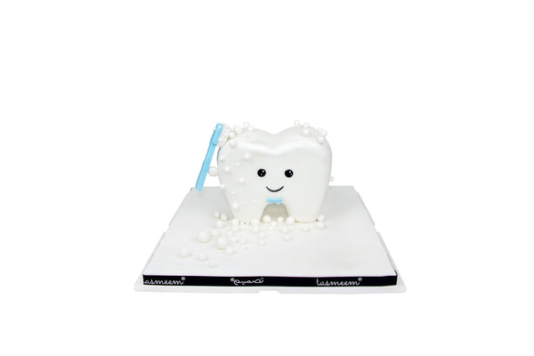 Baby's First Tooth Cake - Blue  كيكه السن الأول