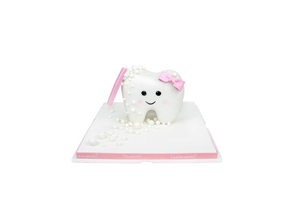 Baby's First Tooth Cake - Pink كيكه السن الأول