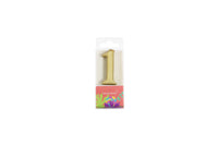 Number 1 Gold  Birthday Candle-رقم شمعه عيدالميلاد