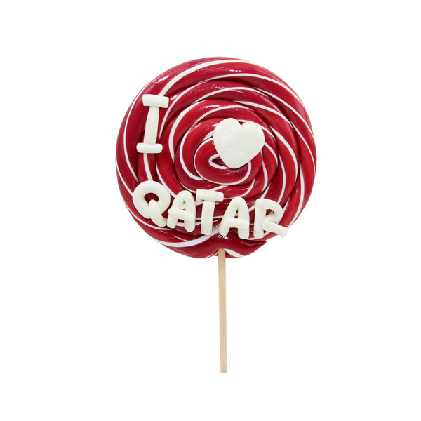 I Love Qatar Big Lollipop - حلوى حجم كبير