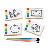 4 Pieces of Back to School Cookies Kit - ٤ قطع - كوكيز تلوين