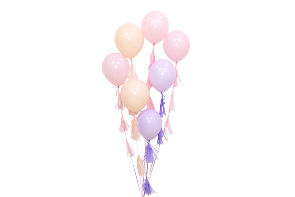 Pastel Tasseled Balloons (Set of 7) - بالونات باستيل بشرائط (مجموعة من ٧)