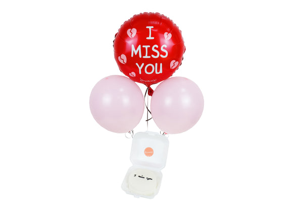 I Miss You Mini Cake & Balloon Combo - كومبو وحشتني ميني كيك وبالونات