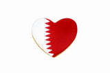 Heart of Qatar Cookie تصميم كوكي شكل قلب مزين بتصميم علم قطر