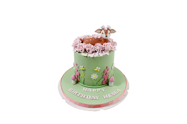 Baby Deer Birthday Cake - كيكة يوم ميلاد