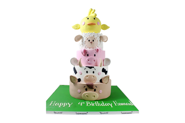 Barn Animals Birthday Cake - كيكة يوم ميلاد