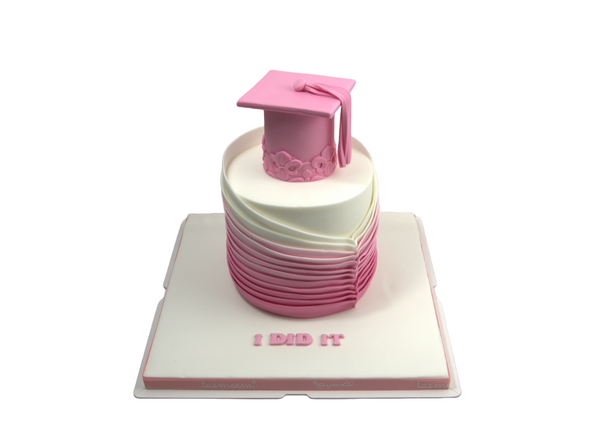 Pink Graduation Hat Cake - كيكة تخرج
