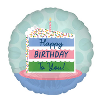 Happy Birthday Cake Satin Balloon -  بالونه يوم ميلاد