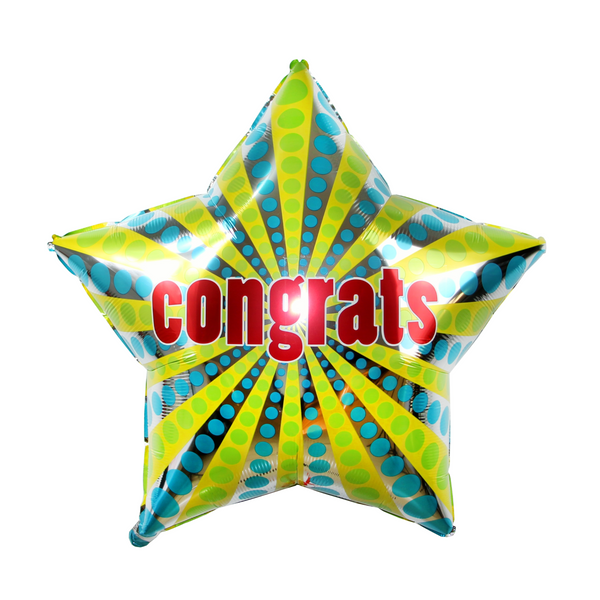 Congrats Retro Star Balloon - بالونة الف مبروك