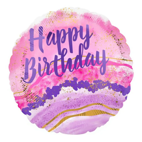 Birthday Watercolor Foil Balloon -  بالونه يوم ميلاد