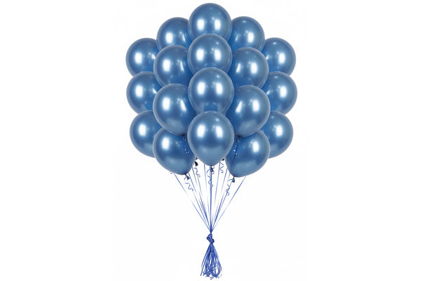 Set of 20 - Chrome Blue Balloon مجموعه ٢٠ بالونة كروم أزرق
