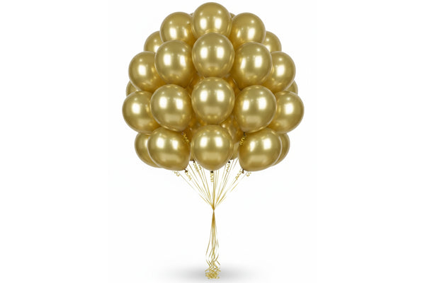 Set of 20 - Chrome Gold Balloon مجموعه ٢٠ بالونة كروم ذهبي
