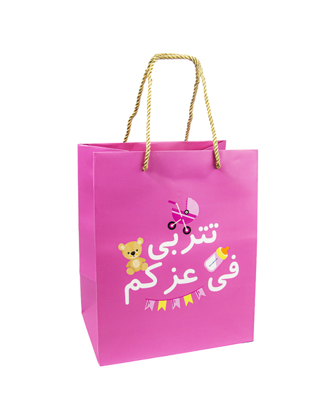 Baby Girl Gift Bag-شنطة ورقيه - مولودة جديدة