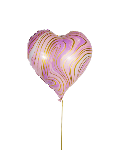 Purple Marble Heart Foil Balloon-بالونة على شكل قلب رخامية