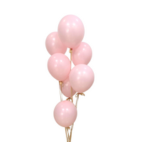 Set of 7 Pink Balloons (Pink and Gold Bow) مجموعه من ٧ بالونات ورديه ( فيونكه ورديه و ذهبي)