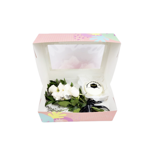 Combo - White Bloom & Hajj Mini Cake كومبو ميني كيك للحج وورد