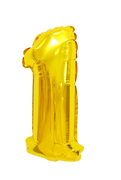 Number 1 shaped foil balloon بالونه رقم واحد لون ذهبي