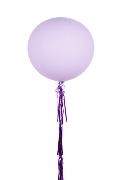 36" Macaron Pastel Purple Latex Balloon with Tassel بالون ٣٦ بوصه مع شرائط - اللون بنفسجي