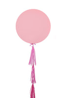 36" Macaron Pastel Red Latex Balloon with Tassel بالون ٣٦ بوصه مع شرائط - اللون زهري