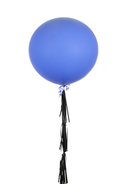 36" Blue Latex Balloon with Tassel بالون ٣٦ بوصه مع شرائط - اللون كحلي