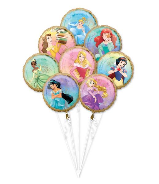 Princess Foil Balloon Bouquet-بالون على شكل شخصيه كرتونيه