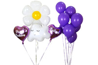 Purple Birthday Balloon Bouquet -بوكيه بالونات عيد الميلاد باللون البنفسجي