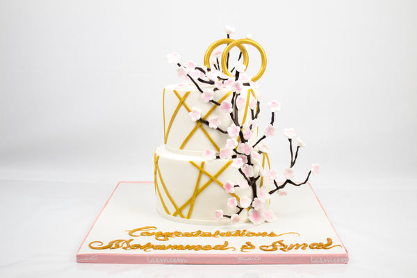 Two Tiered Engagement Cake - كيكة خطوبة