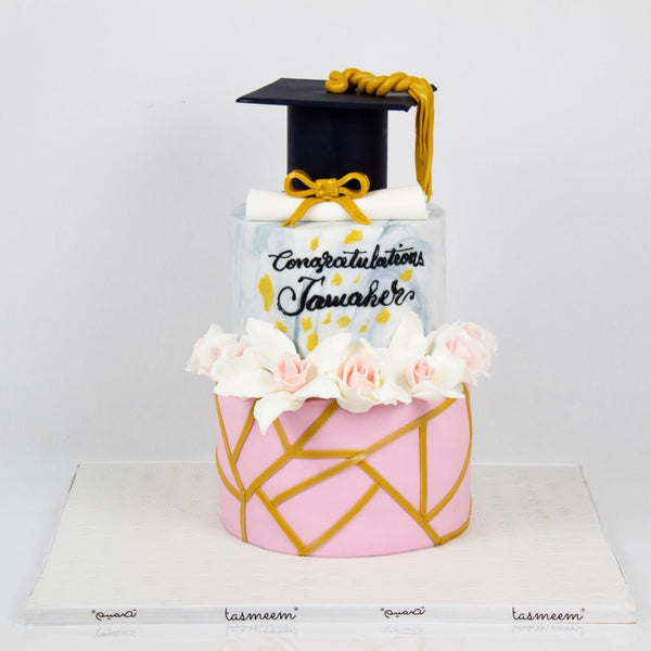 Three-Tiered Graduation Cake - كيكة تخرج