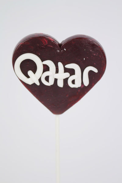 Heart Lollipop w/ Qatar -مصاصه على شكل قلب قطر