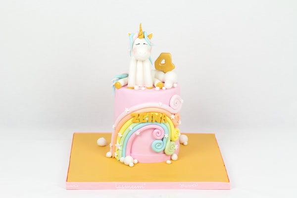 Curled Rainbow Unicorn Cake - كيكة اليونيكورن