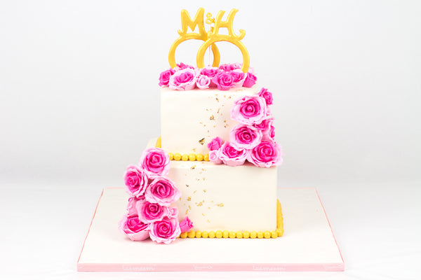 Flower Pearl Wedding Cake - كيكة زواج