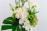 White and Green Flower Arrangement - تنسيق ورد ابيض و اخضر