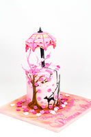 Pink Blossom Birthday Cake - كيكة يوم ميلاد
