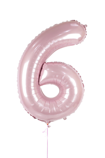 Number 6 Shaped Foil Balloon بالون رقم ٦ : اللون زهري