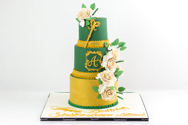Emerald Green Birthday  Cake - كيكة من ٣ طوابق