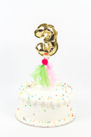 Sprinkle Cake with Number 3 Foil Balloon - كيكة مزينه ببالونه رقم ٣