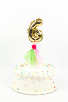 Sprinkle Cake with Number 6 Foil Balloon - كيكة مزينه ببالونه رقم ٦