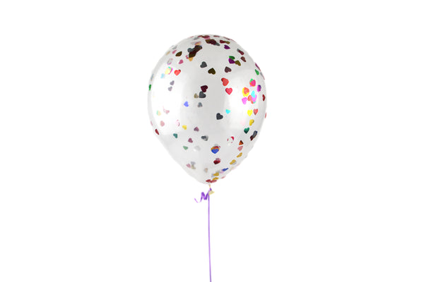 12" Mixed Heart Confetti Balloon- بالون قلب مختلط