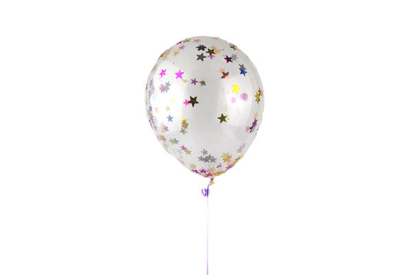 12" Mixed Star Confetti Balloon -بالون نجمة مختلطة كونفيتي