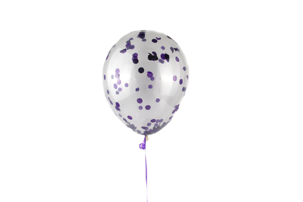 12" Purple Confetti Balloon -بالون كونفيتي بنفسجي