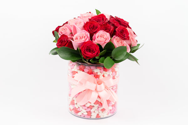 Vase of Flowers with Candies -فازة مع ورد و حلويات