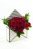 White Envelope Flower Box - تنسيق ورد داخل مخلف