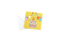 Happy Birthday Greeting Card III (Yellow)-بطاقة عيد ميلاد سعيد