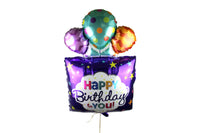 Purple Birthday Square Balloon - بالون عيد ميلاد أرجواني
