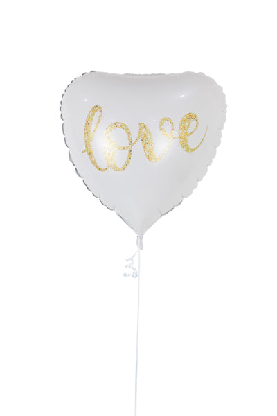 White Love Heart Shaped Foil Balloon بالونه على شكل قلب