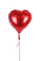 Plain Red Heart Shaped Foil  Balloon بالونه على شكل قلب لون أحمر