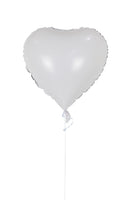Plain White Heart Shaped Foil Balloon بالونه على شكل قلب ابيض
