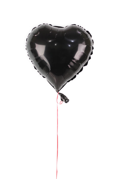 Plain Black Heart Shaped Foil Balloon- بالونه على شكل قلب