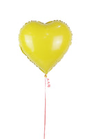 Plain Yellow Heart Shaped Foil Balloon- بالونه على شكل قلب