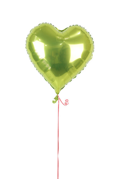 Plain Metallic Green Heart Shaped Foil Balloon بالونه على شكل قلب